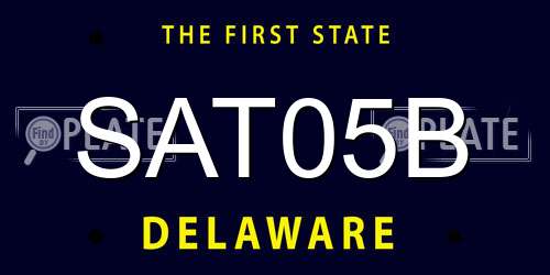 SAT05B Delaware License Plate
