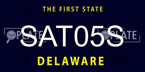 SAT05S Delaware License Plate