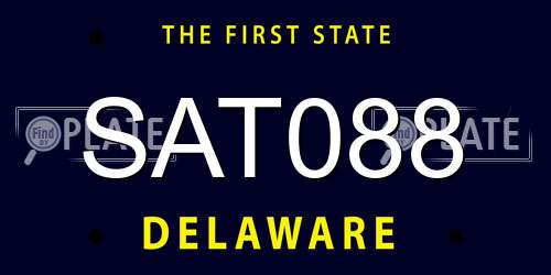 SAT088 Delaware License Plate