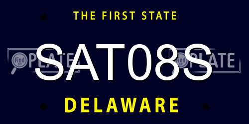 SAT08S Delaware License Plate