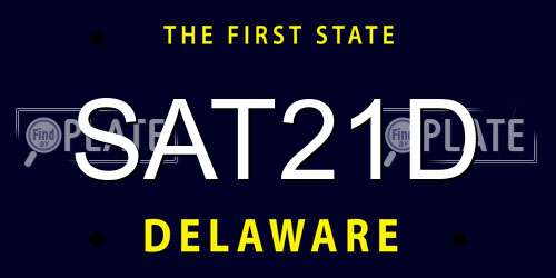 SAT21D Delaware License Plate