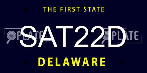 SAT22D Delaware License Plate