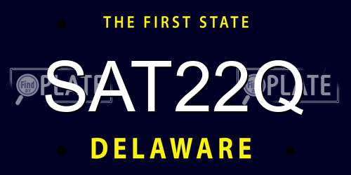 SAT22Q Delaware License Plate