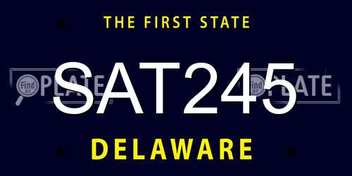 SAT245 Delaware License Plate