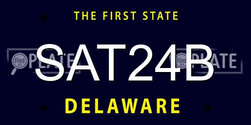 SAT24B Delaware License Plate
