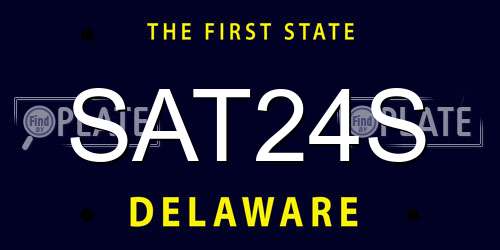 SAT24S Delaware License Plate