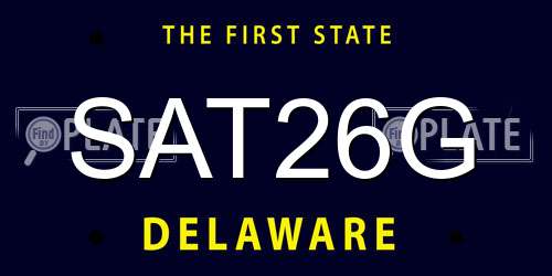 SAT26G Delaware License Plate