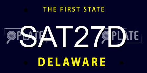 SAT27D Delaware License Plate
