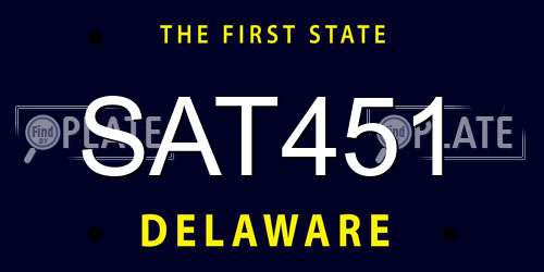 SAT451 Delaware License Plate