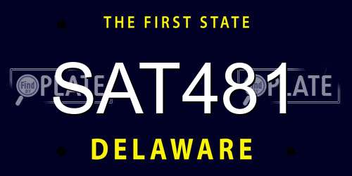 SAT481 Delaware License Plate