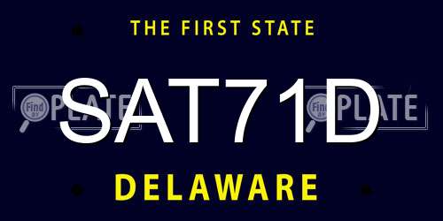 SAT71D Delaware License Plate