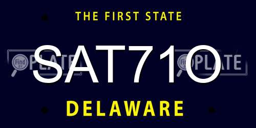 SAT71O Delaware License Plate