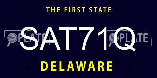 SAT71Q Delaware License Plate