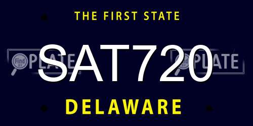 SAT720 Delaware License Plate