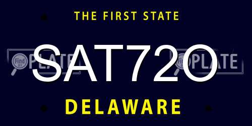 SAT72O Delaware License Plate