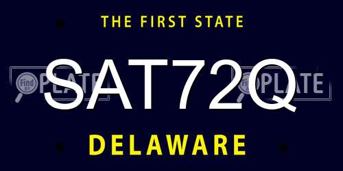SAT72Q Delaware License Plate
