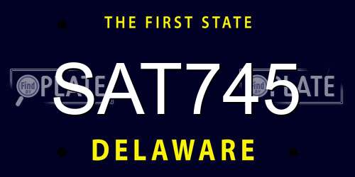 SAT745 Delaware License Plate