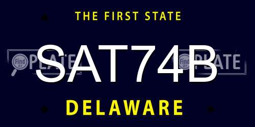 SAT74B Delaware License Plate
