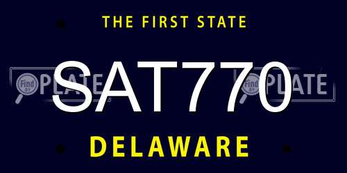 SAT770 Delaware License Plate