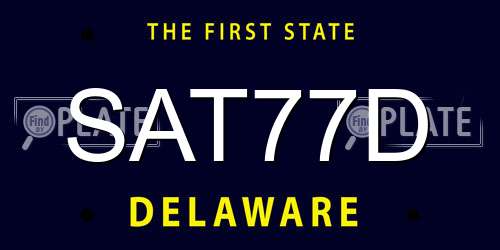 SAT77D Delaware License Plate