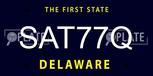 SAT77Q Delaware License Plate