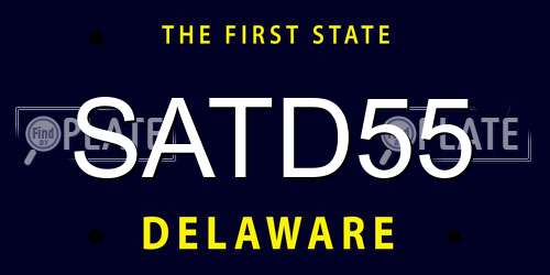 SATD55 Delaware License Plate