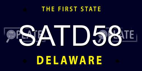 SATD58 Delaware License Plate