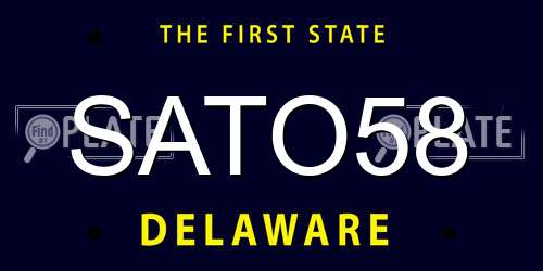 SATO58 Delaware License Plate