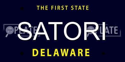 SATORI Delaware License Plate