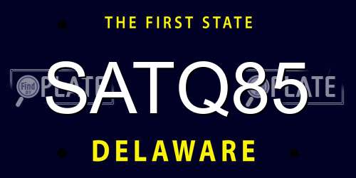 SATQ85 Delaware License Plate