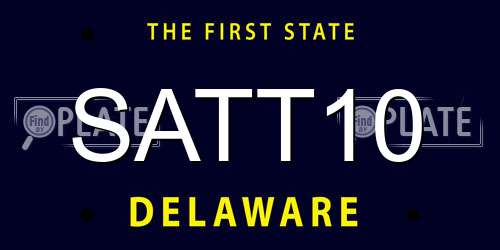 SATT10 Delaware License Plate