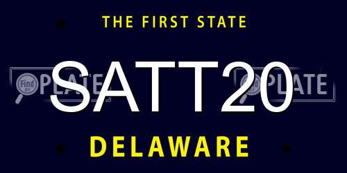 SATT20 Delaware License Plate