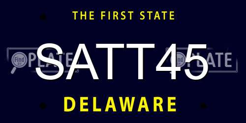 SATT45 Delaware License Plate