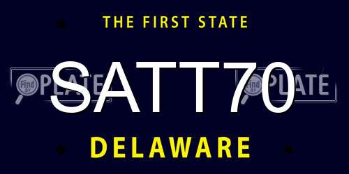 SATT70 Delaware License Plate