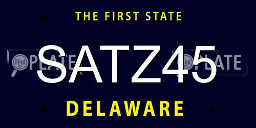 SATZ45 Delaware License Plate