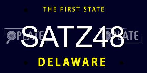 SATZ48 Delaware License Plate