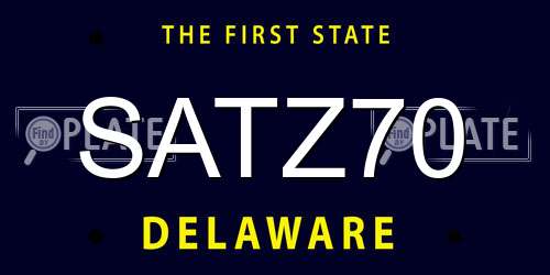 SATZ70 Delaware License Plate