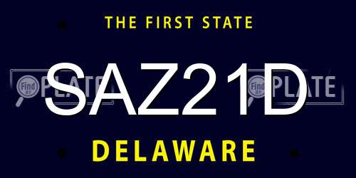 SAZ21D Delaware License Plate