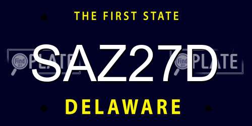 SAZ27D Delaware License Plate