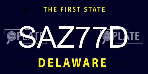 SAZ77D Delaware License Plate