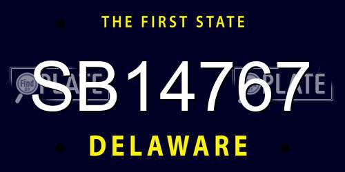 SB14767 Delaware License Plate