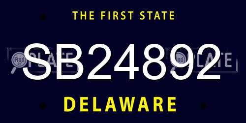 SB24892 Delaware License Plate