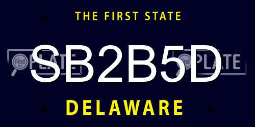 SB2B5D Delaware License Plate