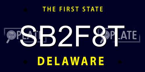 SB2F8T Delaware License Plate