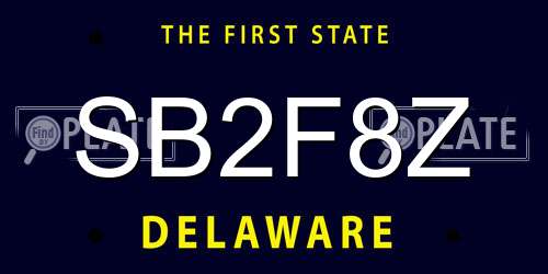 SB2F8Z Delaware License Plate