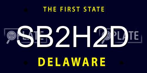 SB2H2D Delaware License Plate