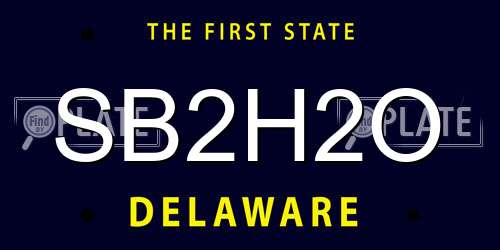 SB2H2O Delaware License Plate