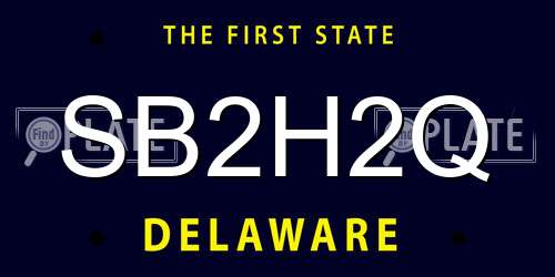 SB2H2Q Delaware License Plate