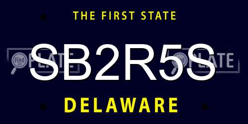 SB2R5S Delaware License Plate