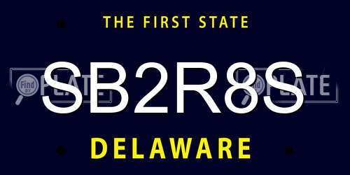 SB2R8S Delaware License Plate
